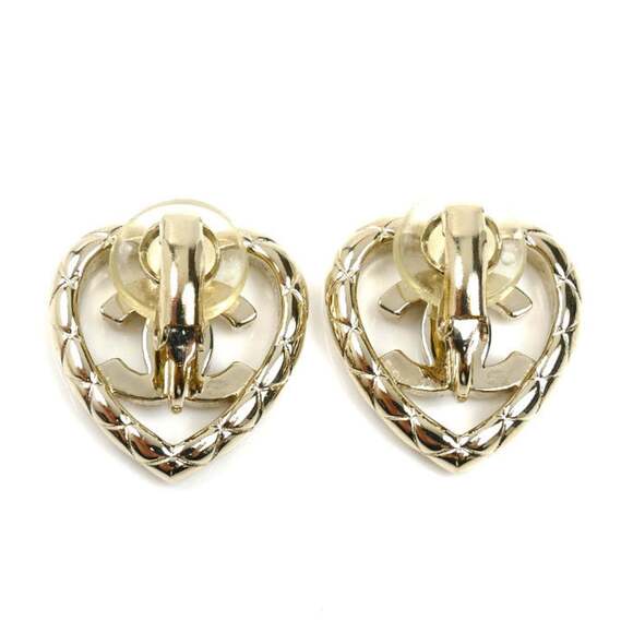 CHANEL Authentic Gold Heart Earrings - Picture 3 of 5